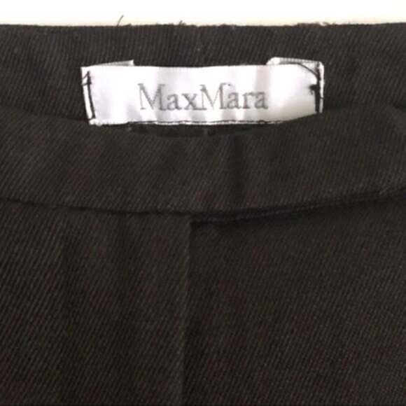 MaxMara Trousers 8 Wool Woven Luxury Brown Dress Pleated Office Business Casual - Picture 3 of 5